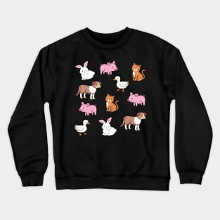 Cute Pet Animals | Adorable Dog, Cat, Rabbit, Pig, Duck Art | Gifts for Pet Owners | Gifts for Pet Lovers | Gifts for Animal Lovers Crewneck Sweatshirt